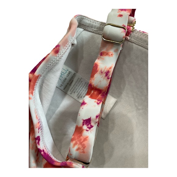 Time and Tru SWIM layered Pink and Orange Tankini bathing suit Top 1X 16/18W - Picture 8 of 11